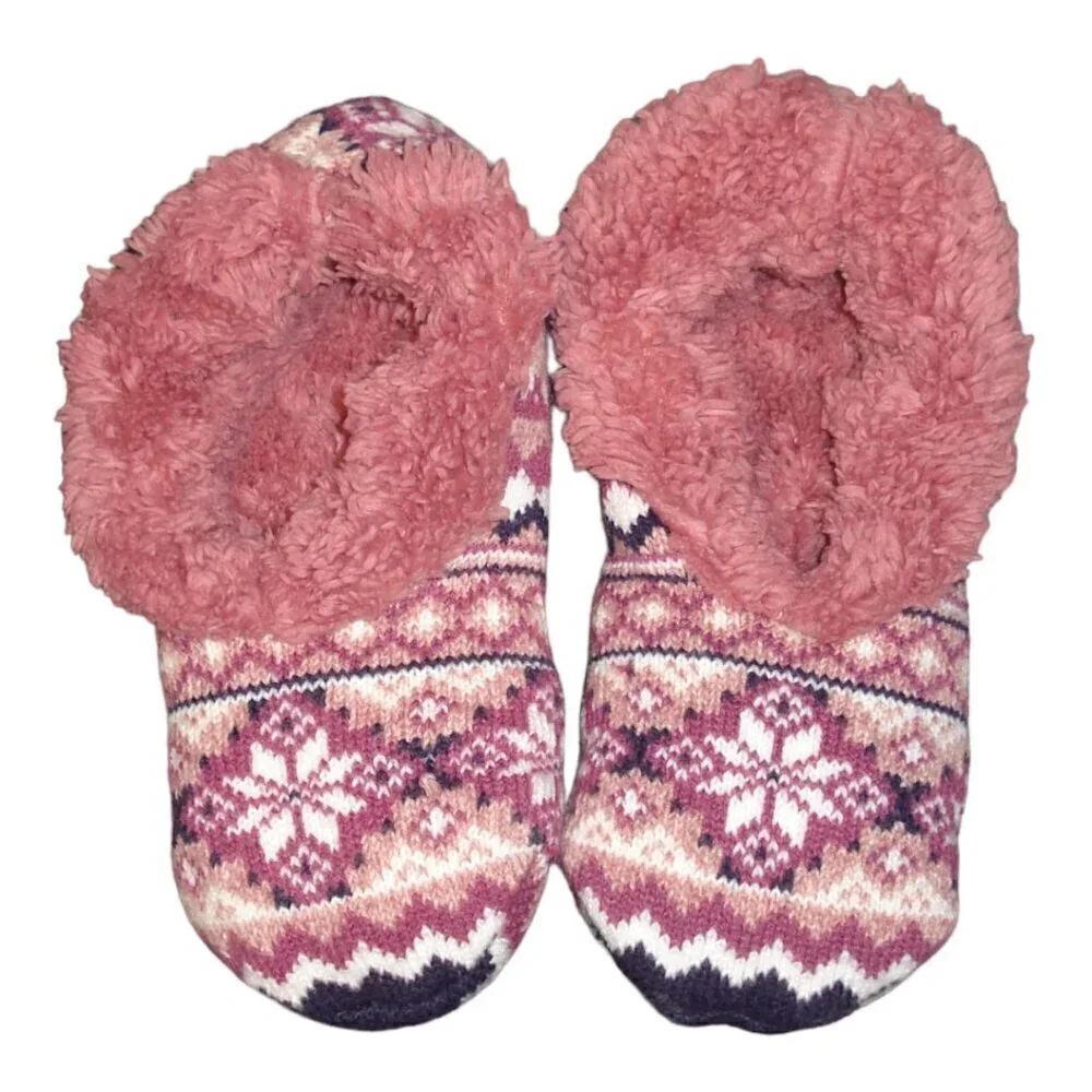 NO BRAND Girls Slippers Size 1.5 Pink White Multicolor